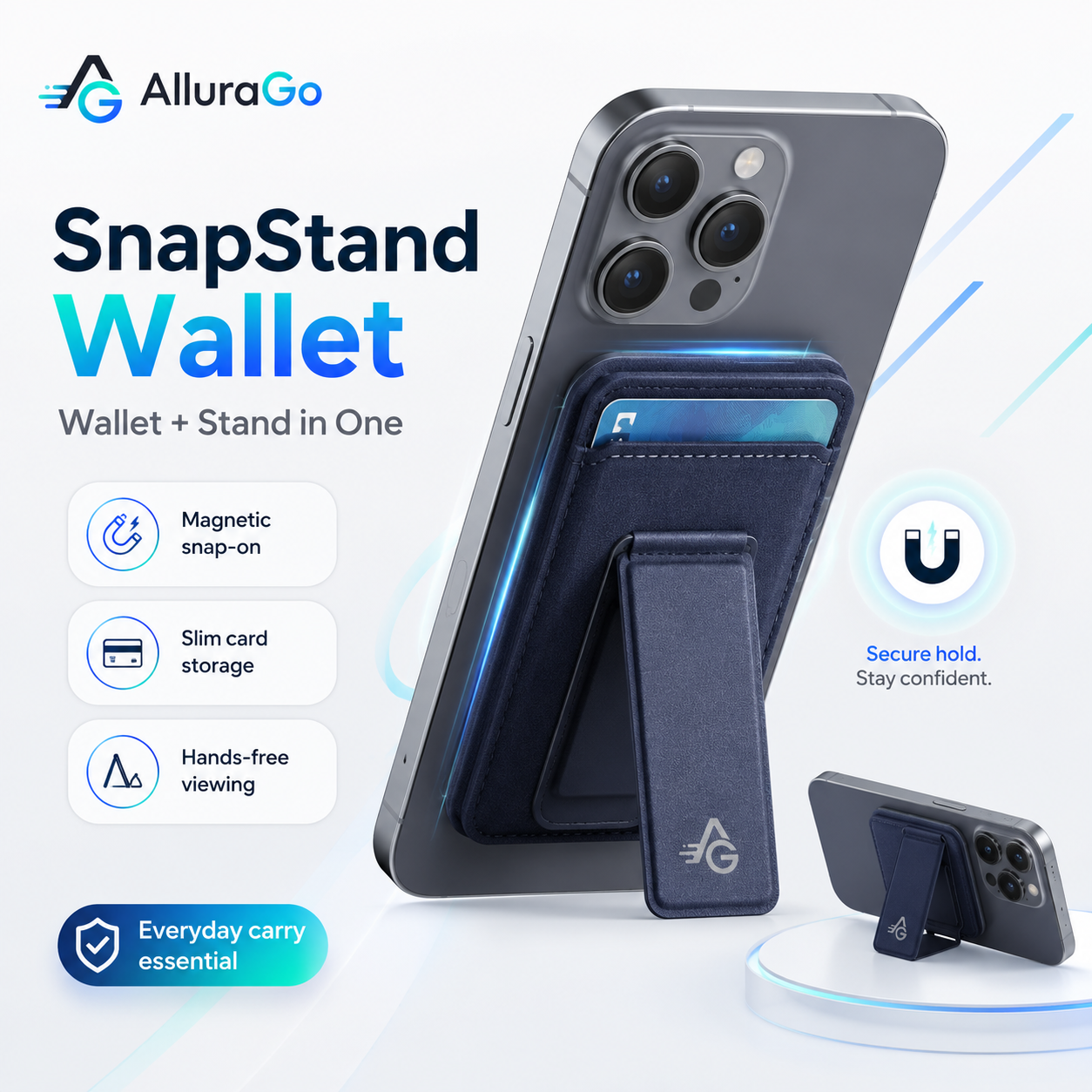 AlluraGo SnapStand Wallet